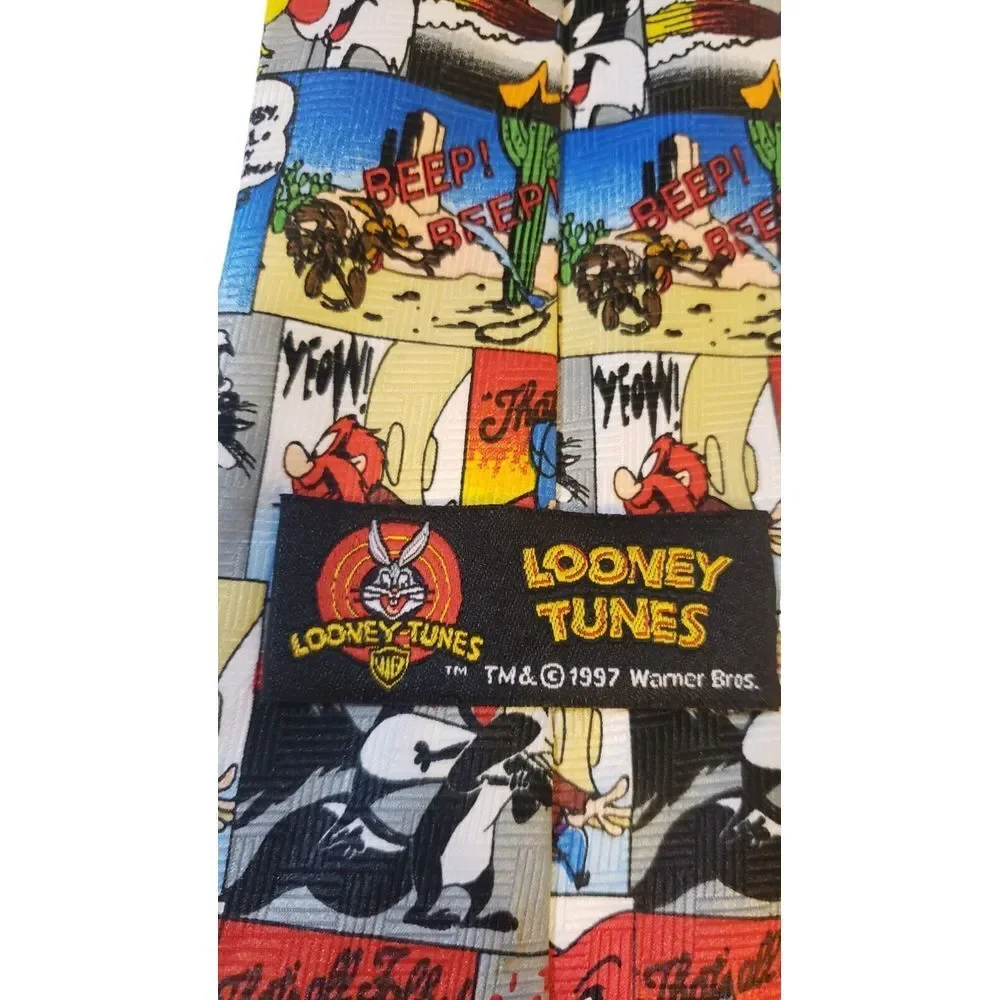 Vintage‎ LOONEY TUNES TOONS WARNER BROS Neck Tie Comic Theme Vintage Colorful